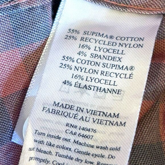 Faherty  The Movement Casual Button Down Shirt Size M Plaid Red Pink Gingham - Picture 6 of 10